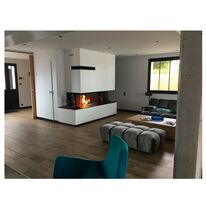 Cheminée bois de format horizontal avec coin vitré (gauche ou droit) | Luna Diamond 1100CL/CR 