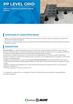 Grille de sécurité pour plancher surélevé | PP Level GRID pour terrasses extérieures