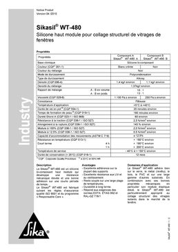 Mastic pour le collage des vitrages isolants sur menuiseries | Sikasil WT-480