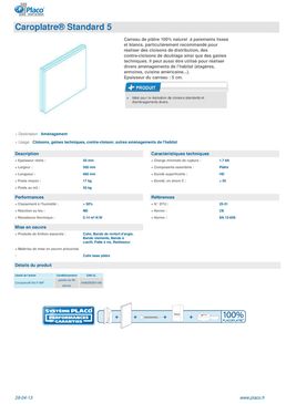 Carreaux de plâtre pleins de 10 cm d'épaisseur | Caroplatre standard