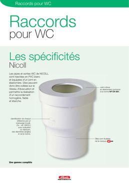 Raccords en PVC blanc pour WC | Raccords pour WC