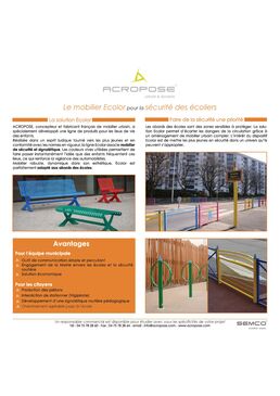 Le mobilier Ecolor pour la sécurité des écoliers