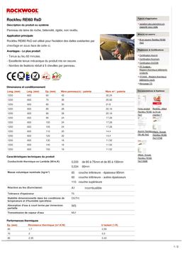 Panneau isolant CF 1 h rapporté sous dalle béton | Rockfeu REI 60 RsD