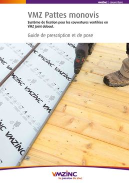 Pattes de fixation pour couverture ventilée à joint debout | VMZ Pattes Monovis