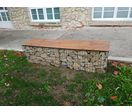 Banquette gabion pierre sans dossier, structure métal et compact haute résistance | Gamme Compact