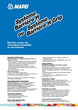 Barrière contre les remontées d'humidité sur terre-plain ou vide sanitaire  | SYSTEME BARRIERE H