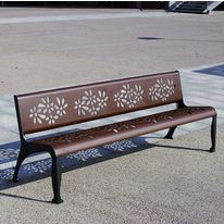 Banc 4 places en acier galvanisé découpé au laser | Cherry Flower