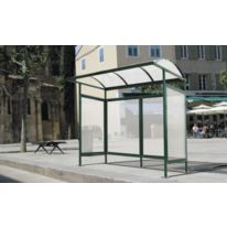 Abri bus en acier toiture et parois en polycarbonate alvéolaire Andria