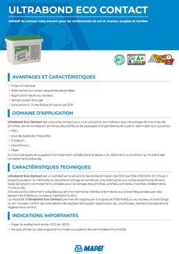 Colle contact en phase aqueuse | ULTRABOND ECO CONTACT sans solvant à prise immédiate