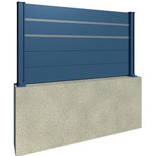 Palissade pleines à lames larges en aluminium | H 204