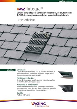Accessoires de ventilation en zinc | VMZ Intégra