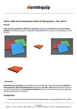 Telechargement documentation technique - [Dalle de sol amortissante ...