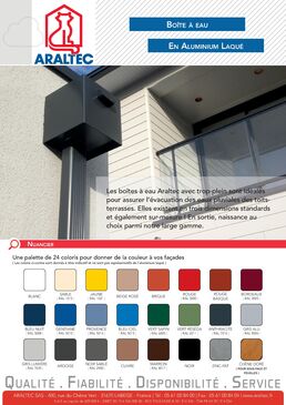 FT - Boîte à eau en aluminium laqué