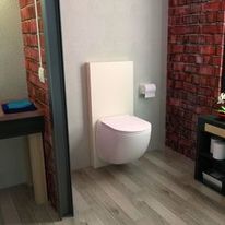 Cuvette suspendue sur bati-support avec broyeur silencieux | Sanicompact Comfort + Applique