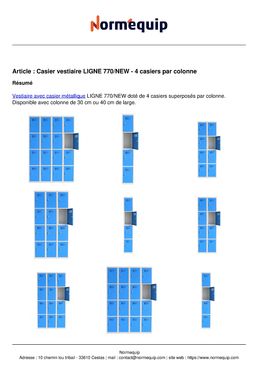 Casier vestiaire LIGNE 770/NEW - 4 casiers par colonne
