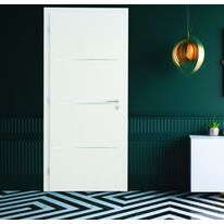 Porte intérieure mélaminée à recouvrement  prête à poser en fin de chantier | Monokrom