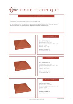 Chapeau de pilier plat en terre cuite | CHAPEAU PILIER PLAT 