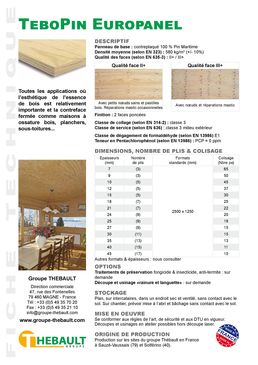 Contreplaqués en pin maritime | TeboPin Europanel