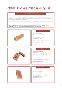 Brique réfractaire en 4 coloris | BRIQUE REFRACTAIRE 5X11X22 / 3X11X22