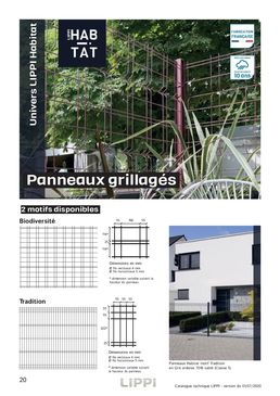 Panneau grillagé en acier thermo-laqué pour clôtures univers Habitat | Biodiversité/Tradition