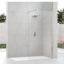 Paroi de douche fixe en verre avec barre de renfort | Kuadra H