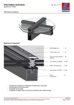 Verrières de toiture à isolation thermique renforcée | Système CI verrière de toiture type PR60