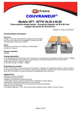 Joints de dilatation de 20 à 65 mm pour charges moyennes à lourdes | GFT / GFT W / GFT EPDM