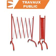 Barrière métal extensible et transportable pour signalisation | BAREX250RB