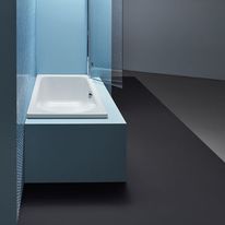 Baignoire rectangulaire à encastrer acier titane vitrifié et paroi de douche verre | BetteOcean 