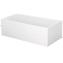 Baignoire murale Duo rectangulaire tablier fixe en acier titane vitrifié | BetteLux I Silhouette Side 