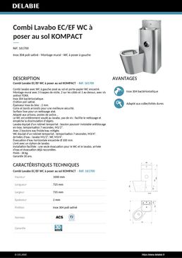 Combi Lavabo EC/EF WC à poser au sol | KOMPACT