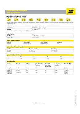 Electrodes revêtement cellulosique | Pipeweld 9010 PLUS