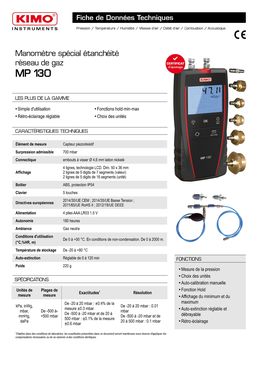 Manomètre spécial étanchéité réseau de gaz | MP 130