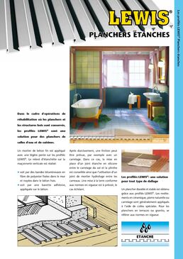 Planchers étanches LEWIS pour tout type de dallage | Profilés à queue d'aronde LEWIS