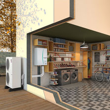 Pompe à chaleur air/eau avec option double service | Ecodan Hydrobox Autorégulé