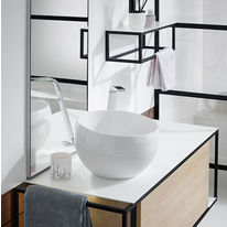 Plan de toilette en pierre de synthèse autoréparable avec meuble sous-vasque | Junit