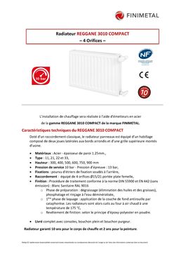 Radiateur avec panneaux en acier | REGGANE 3010 COMPACT