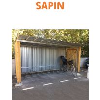 Abri vélos modulable 10 places bois ou tôle | SAPIN - ABRIB10P