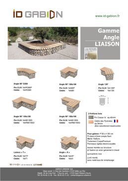 Entourage d'arbre / jardinière en gabion arrondie avec assise bois 