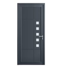 Porte d'entrée Aubin PVC gris/blanc 215 x 90 cm | LAPEYRE SERVICES