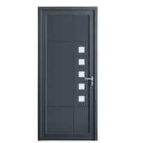 Porte d'entrée Aubin PVC gris/blanc 215 x 90 cm | LAPEYRE SERVICES
