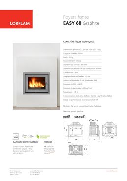 Foyer fermé en fonte à encastrer jusqu’à 12,5 kW | Easy 68, 75