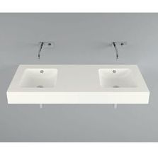 Vasque murale rectangulaire double vasque en acier titane vitrifié garanti 30 ans | BetteOne