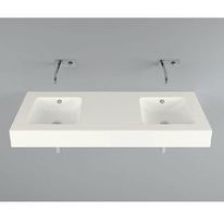 Vasque murale rectangulaire double vasque en acier titane vitrifié garanti 30 ans | BetteOne