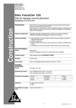 Pâte de ragréage pour parois béton | ViscoCim