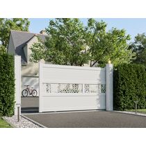 Portail coulissant en aluminium avec décors personnalisables