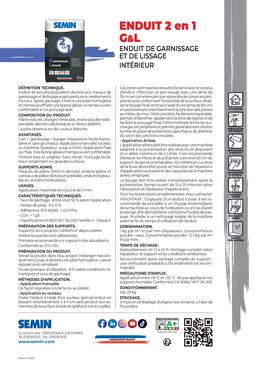 Enduit de garnissage et de lissage intérieur 2 en 1 poudre 25 kg | SEMIN 