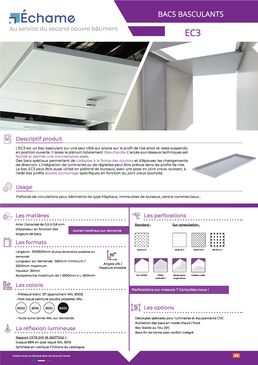Bac métallique EC3 - Ouvrant et basculant 1 côté