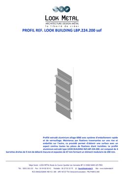 Profilé peigne extrudé aluminium alliage 6060 | LOOK BUILDING LBP.224.200 sof