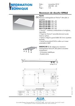 Receveur ultra-plat à encastrer | Opale